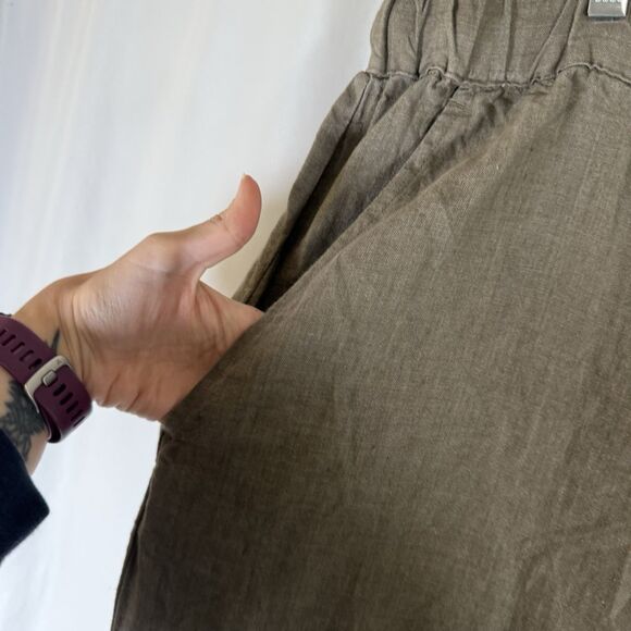 Britches of Georgetowne Linen Pants Women's Large Green Drawstring Pockets - Picture 8 of 12